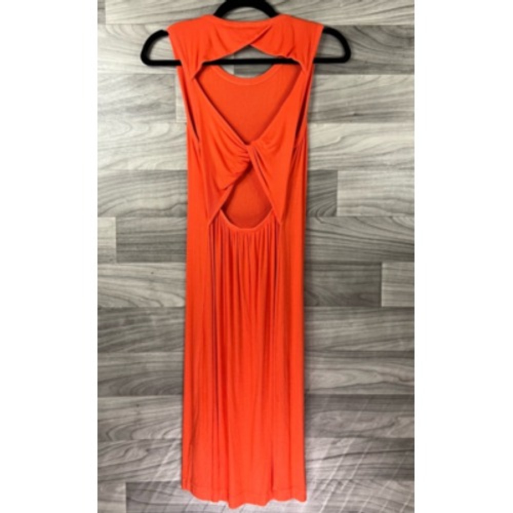 Splendid Womens Sheath Dress Orange Ribbed Knee Length Open Back Scoop Neck S - Picture 8 of 12